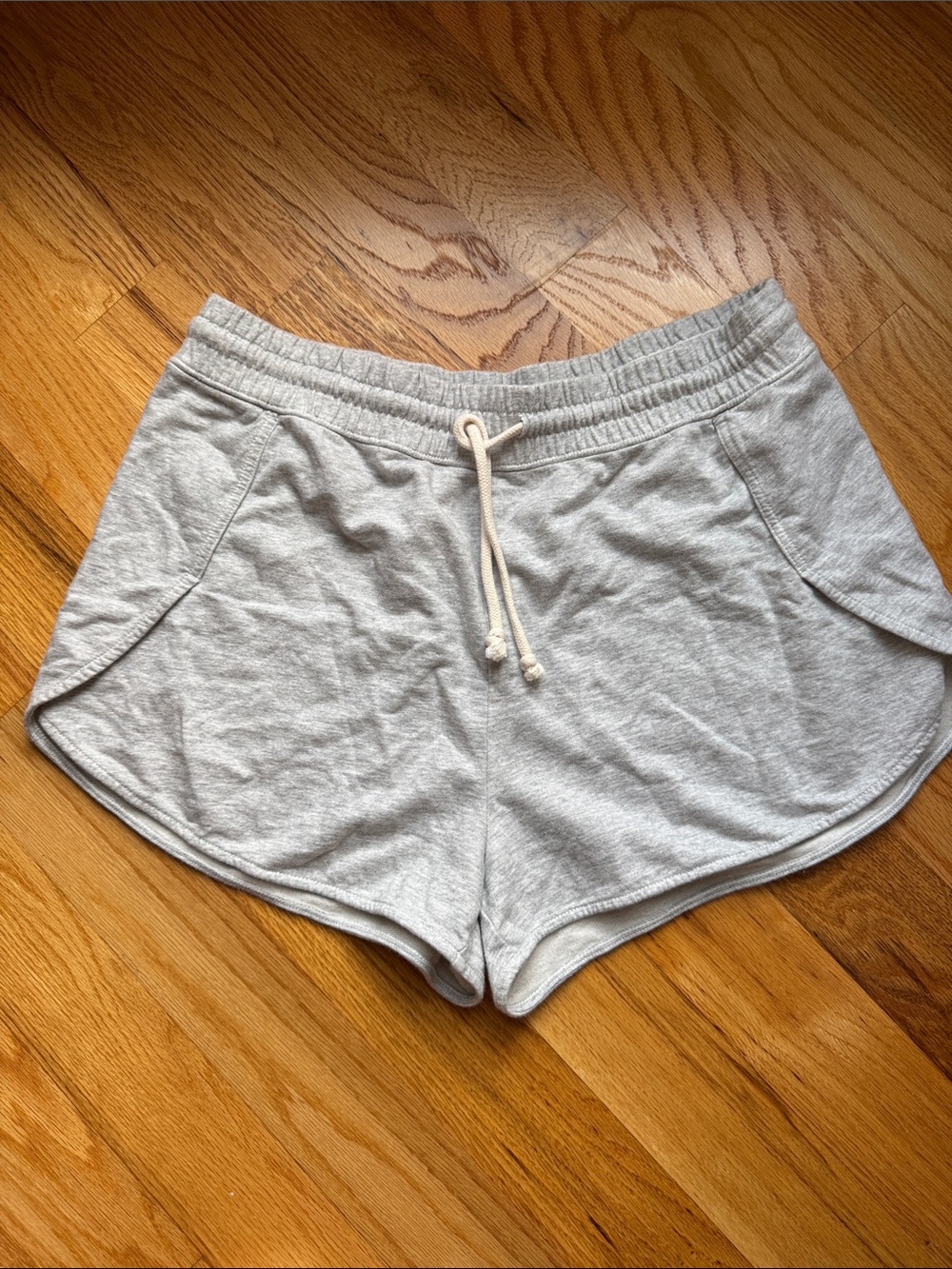 aerie Light Gray Drawstring Athletic Shorts
